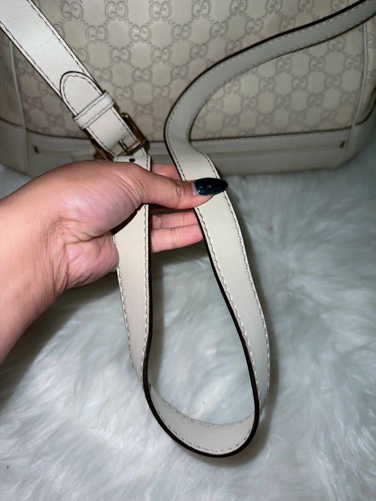 Guccissima Mayfair Top Handle Satchel Off White image 12