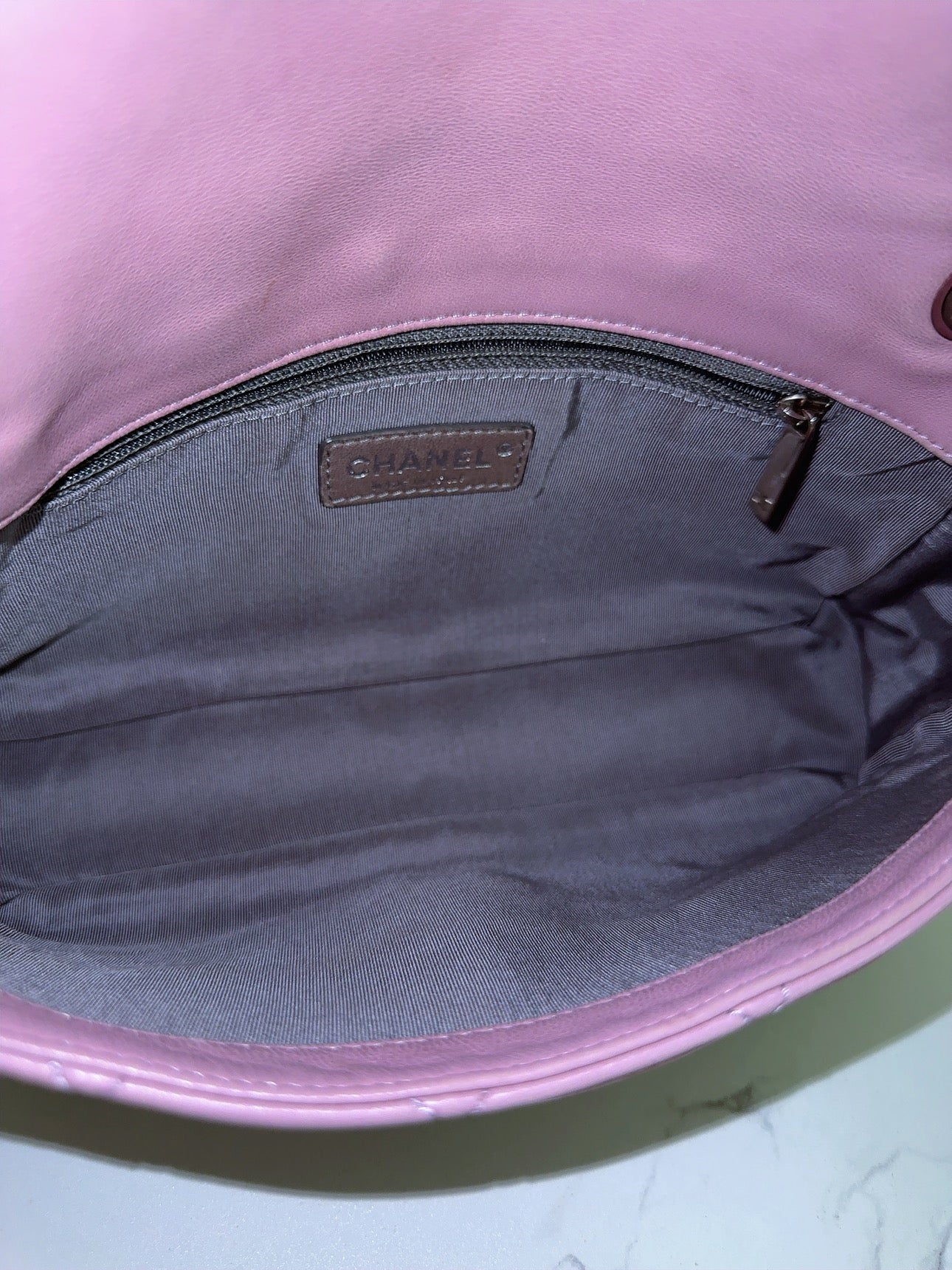 Bicolor Chain Flap Bag Quilted Lambskin Medium