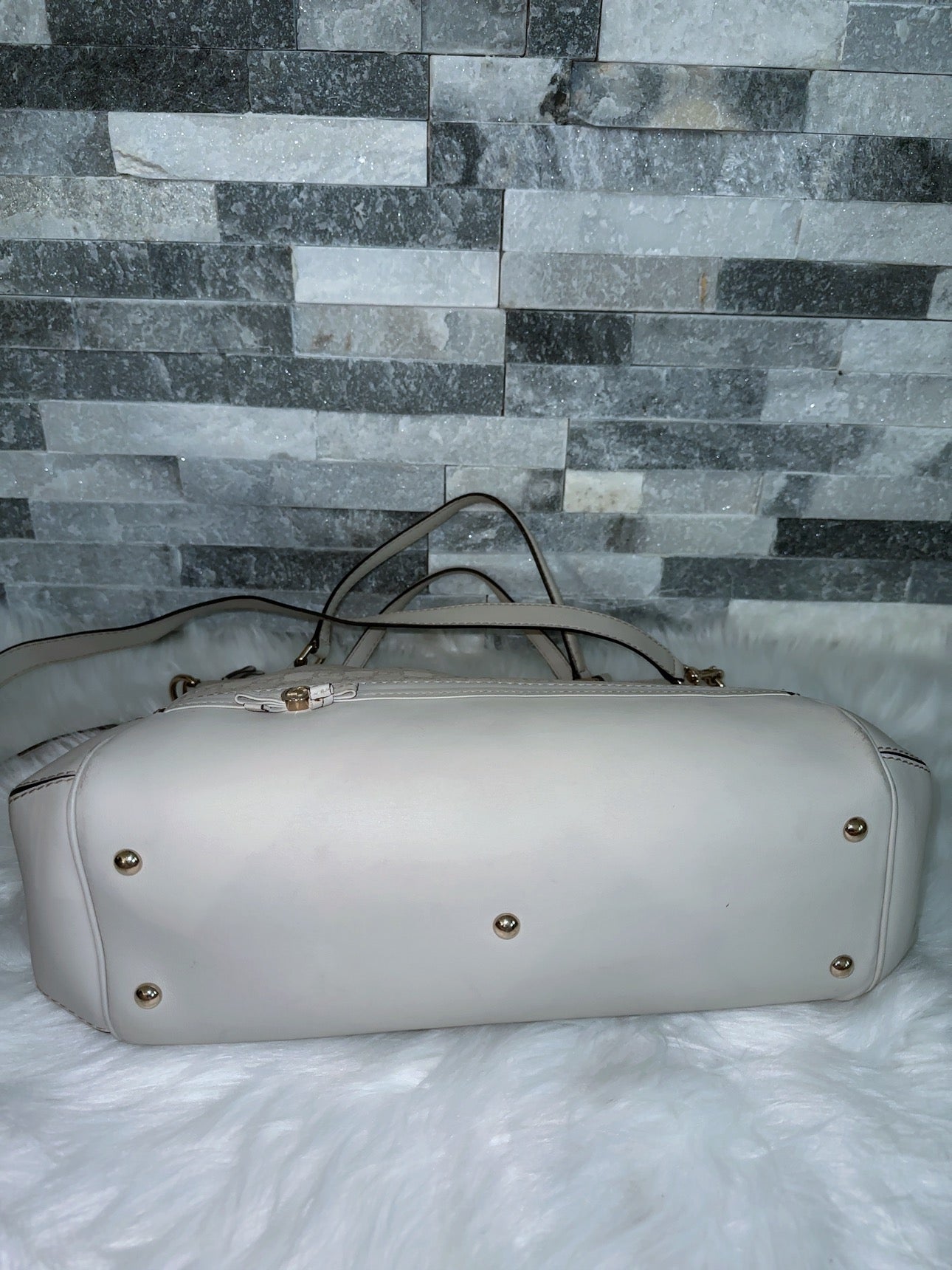 Guccissima Mayfair Top Handle Satchel Off White image 10
