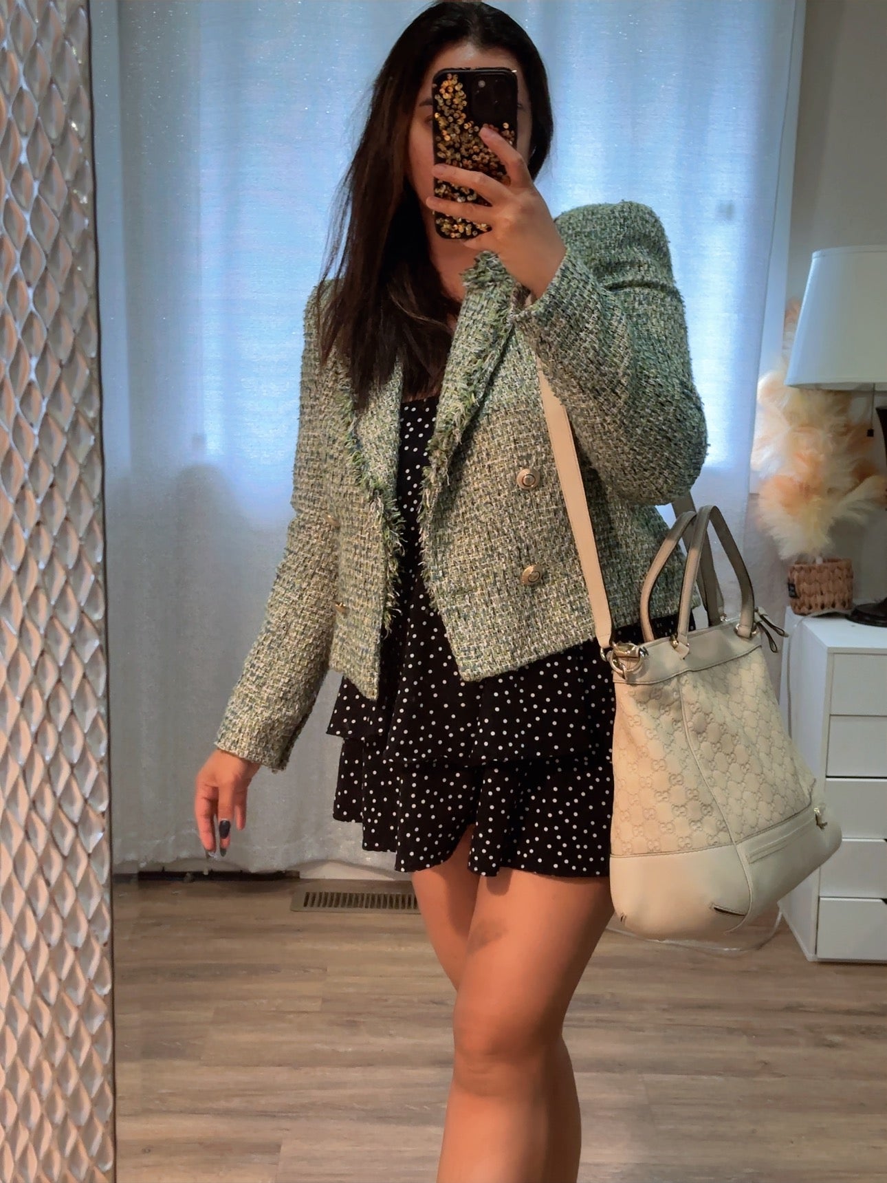 Guccissima Mayfair Top Handle Satchel Off White image 4