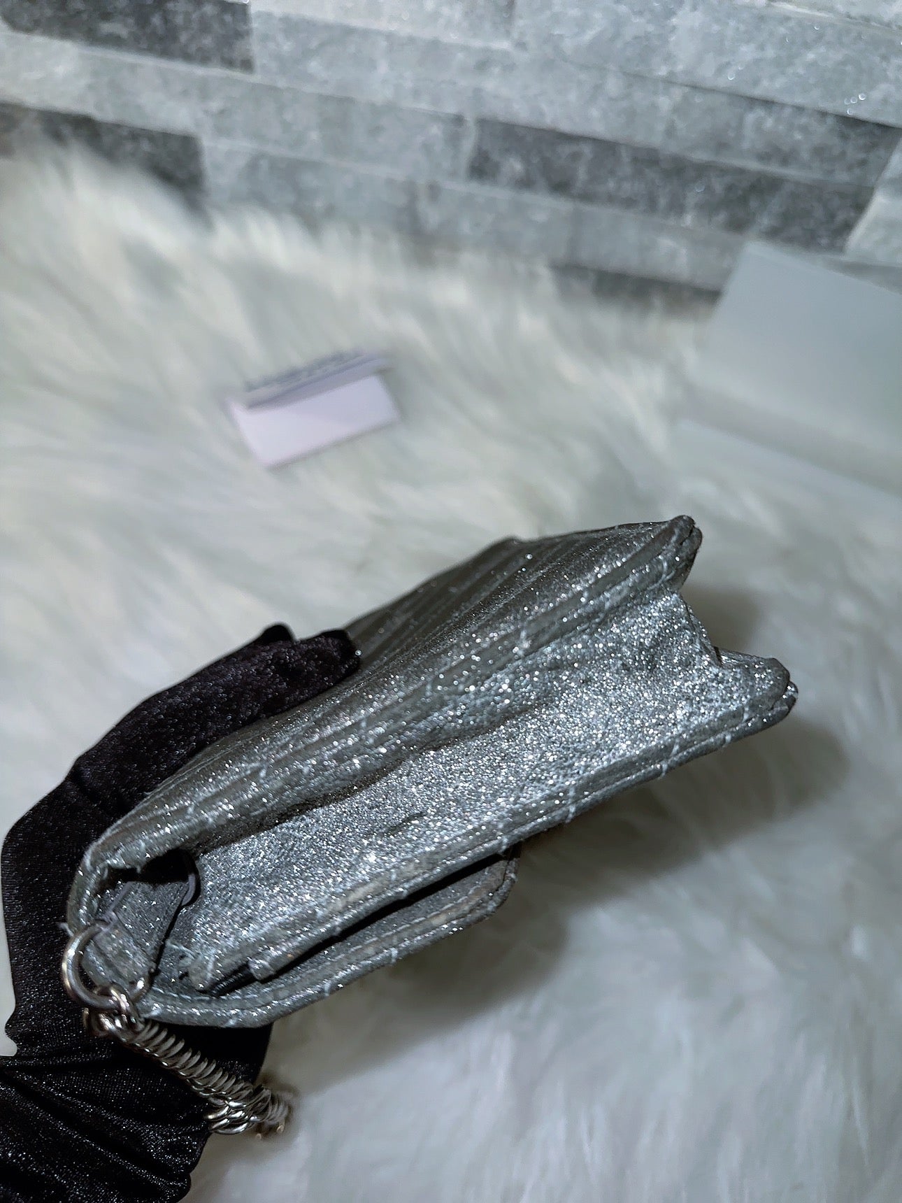 Glitter Logo Matelasse BB Wallet On image 3