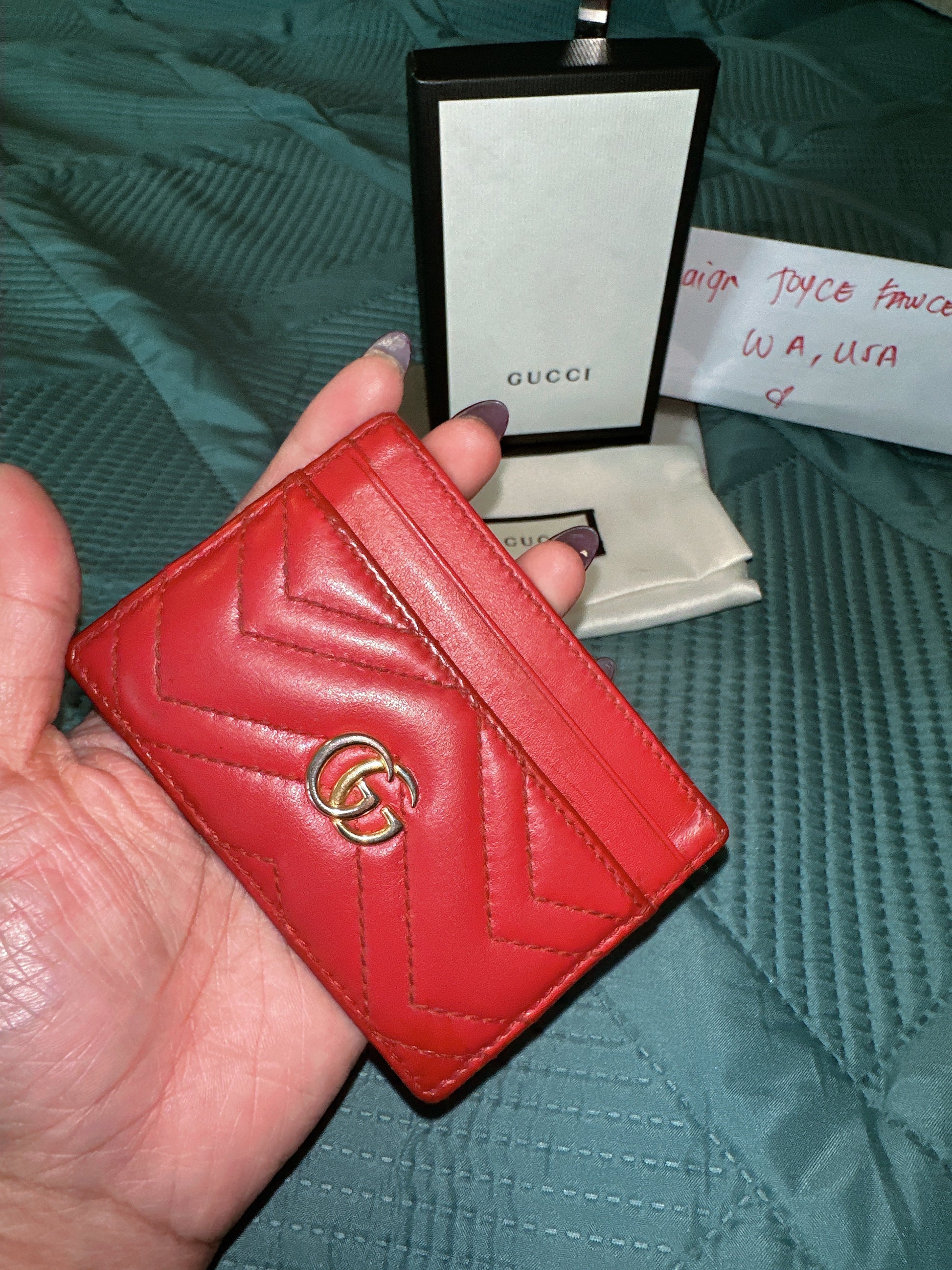 Authentic gucci card holer with box and dustbag image 2