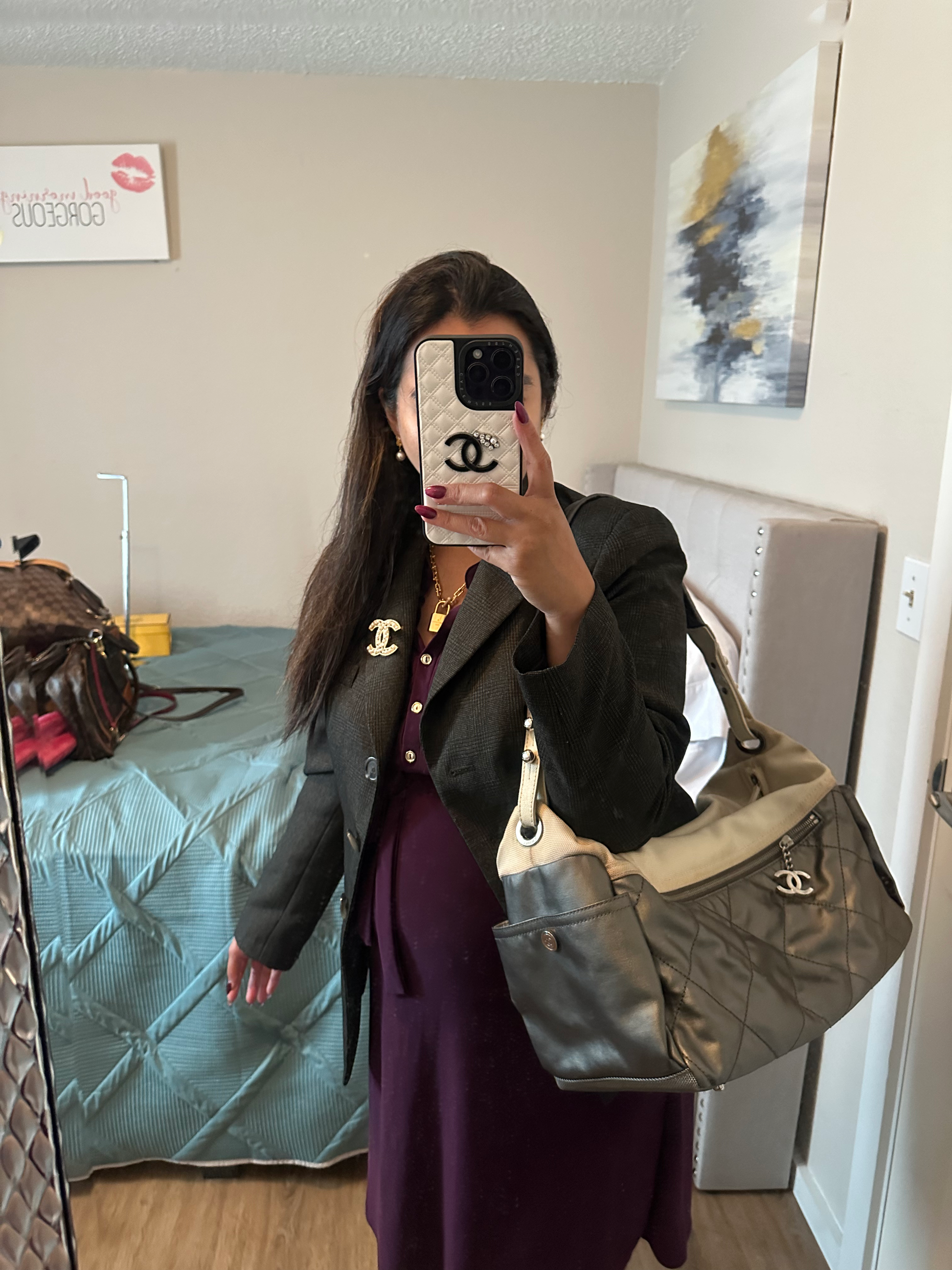 CHANEL PARIS BIARRITZ TRAVEL TOTE BAG image 1