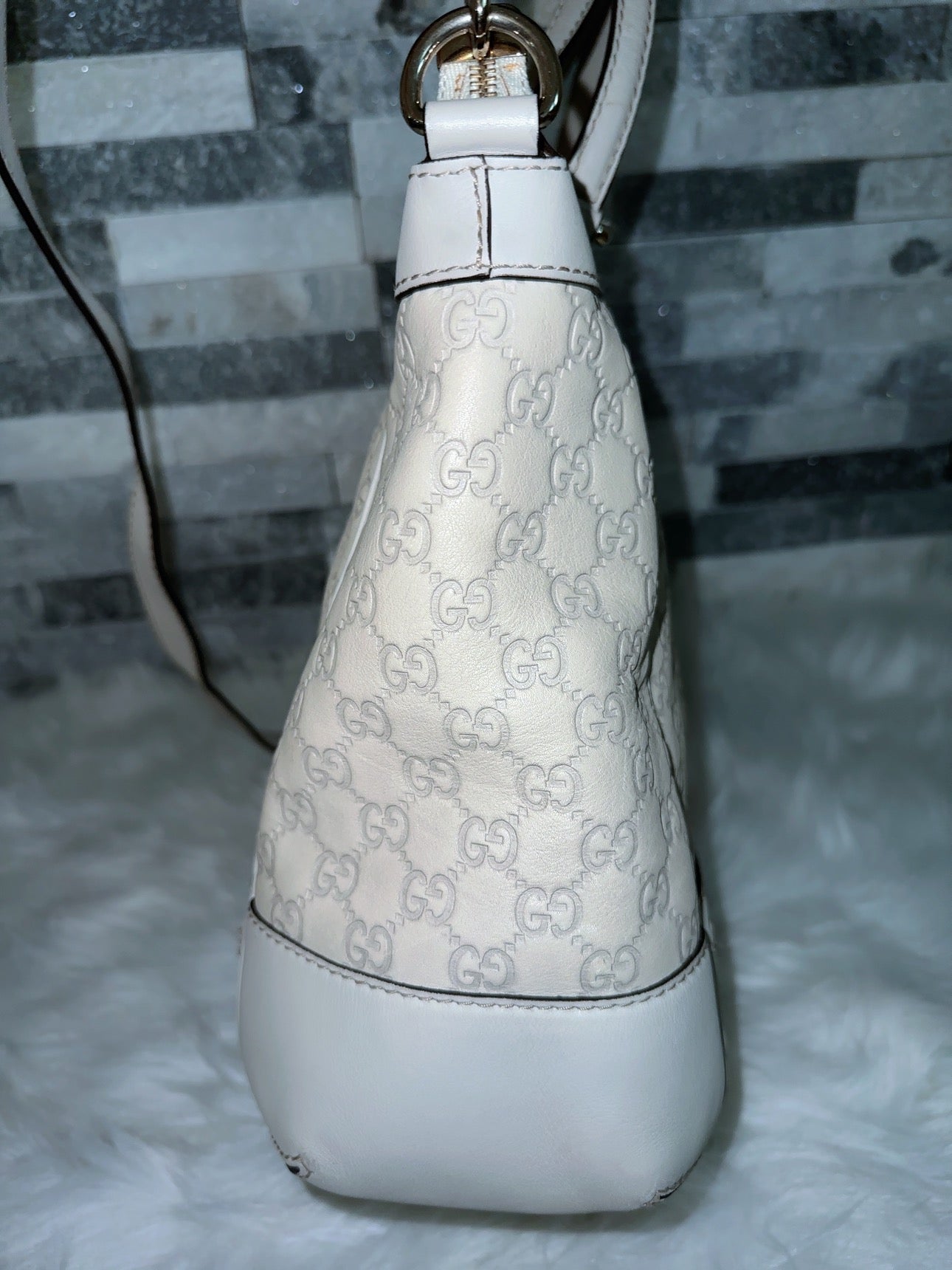 Guccissima Mayfair Top Handle Satchel Off White image 6