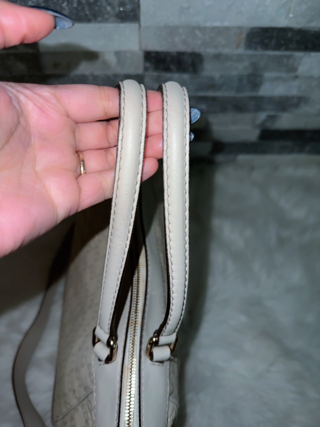 Guccissima Mayfair Top Handle Satchel Off White image 9