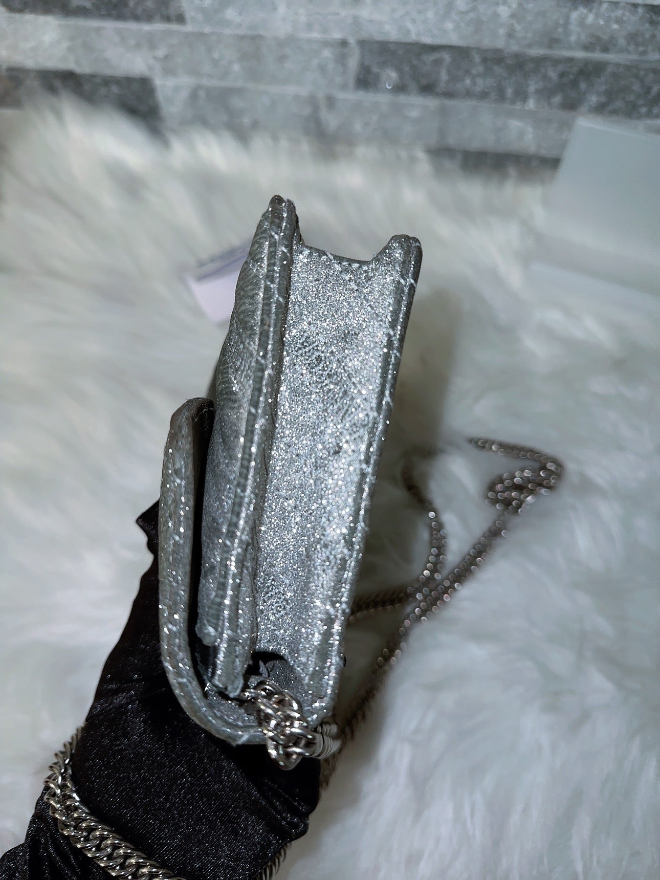 Glitter Logo Matelasse BB Wallet On image 4