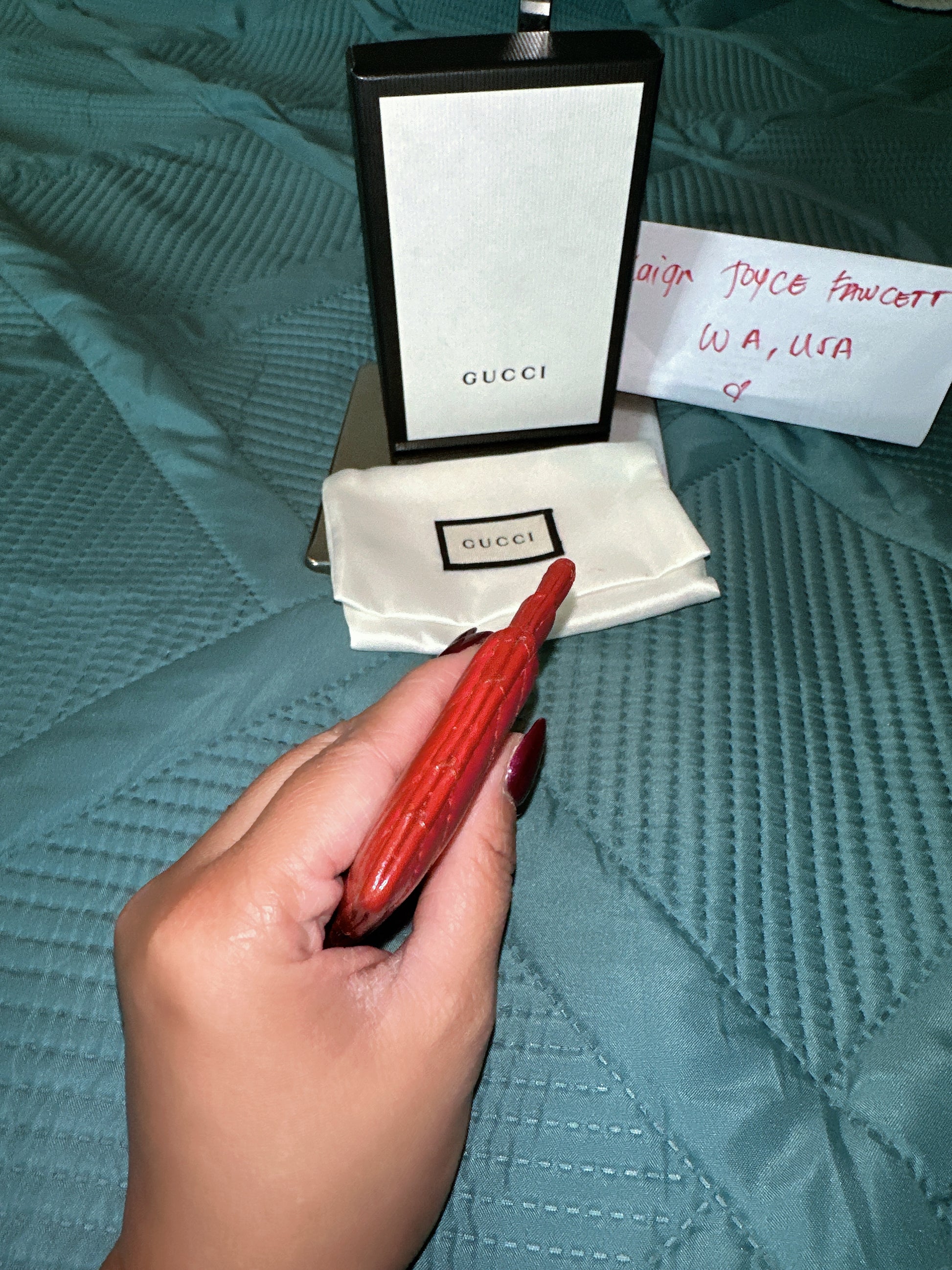 Authentic gucci card holer with box and dustbag image 3
