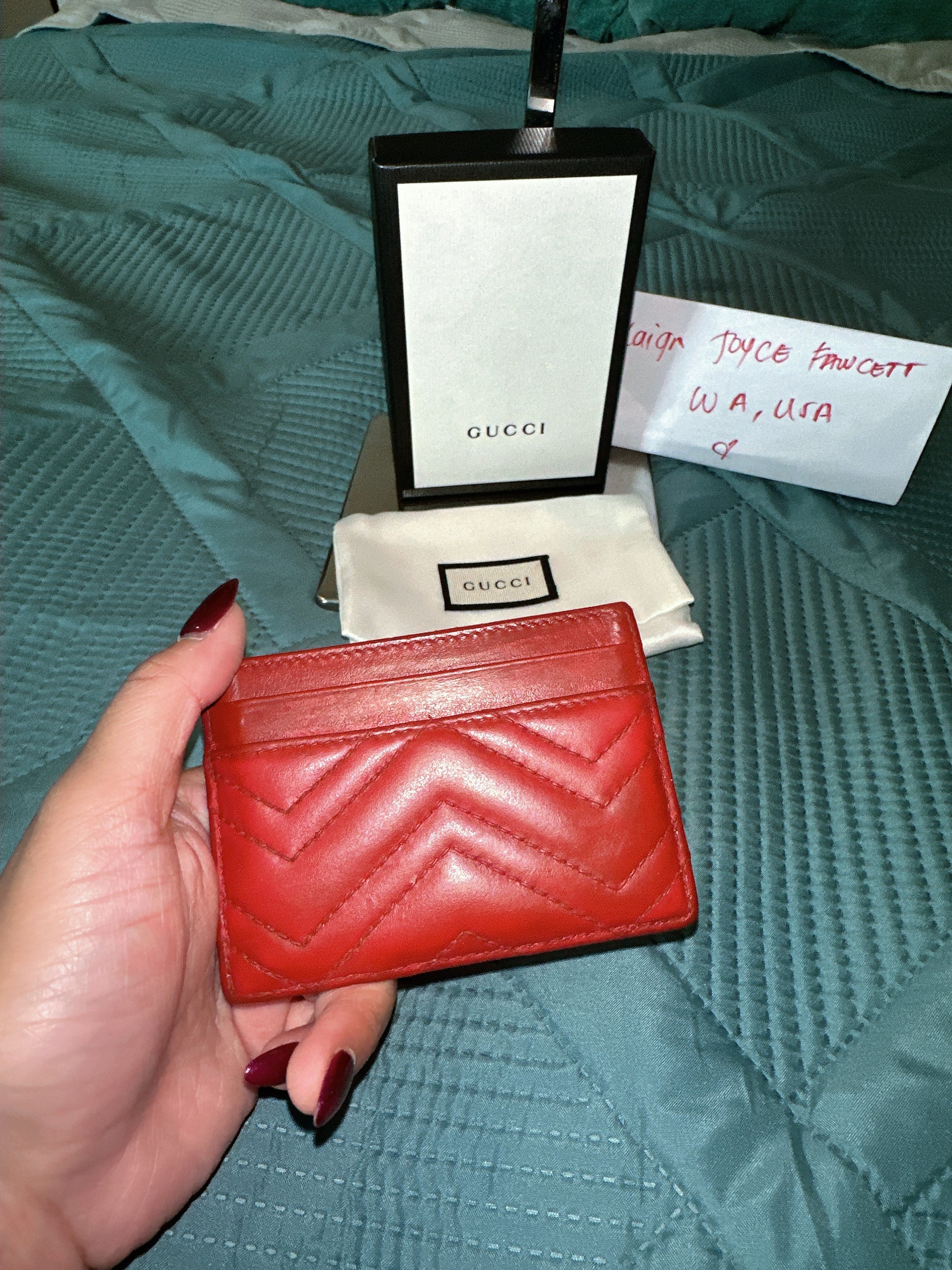 Authentic gucci card holer with box and dustbag image 4